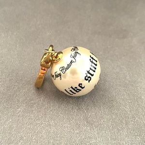Juicy Couture Pearl Bracelet Charm with Gold Clasp Hardware
